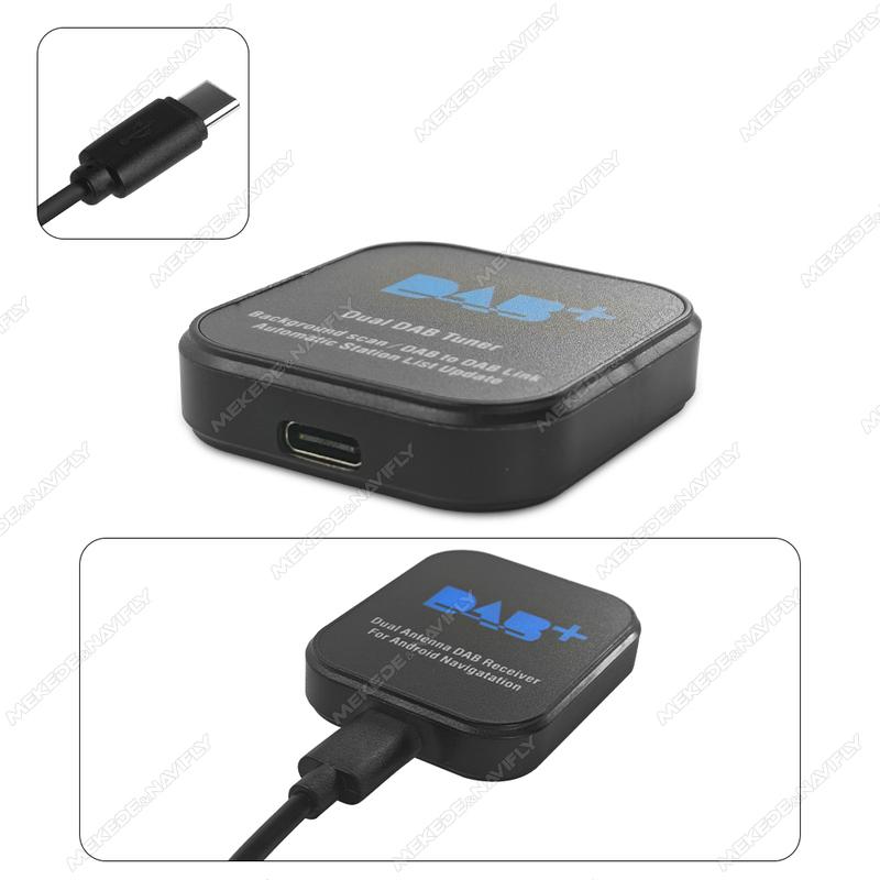 MEKEDE Dual Antenna DAB+ Adapter for EU Digital Radio Universal Android Car Radio Navigation Type-C MCX SMA SMB Interface