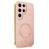 For Samsung Galaxy S25 Ultra Phone Case Carbon Fiber Textured Electroplated TPU Back Cover