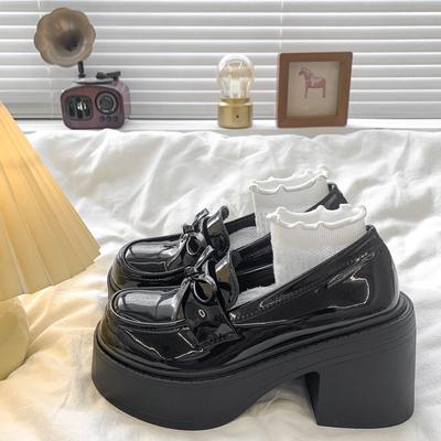 French Heightening Loafers Women's 2025 Autumn New Retro British Versatile Thick-soled Thick-heeled Mary Jane Small Leather Shoes