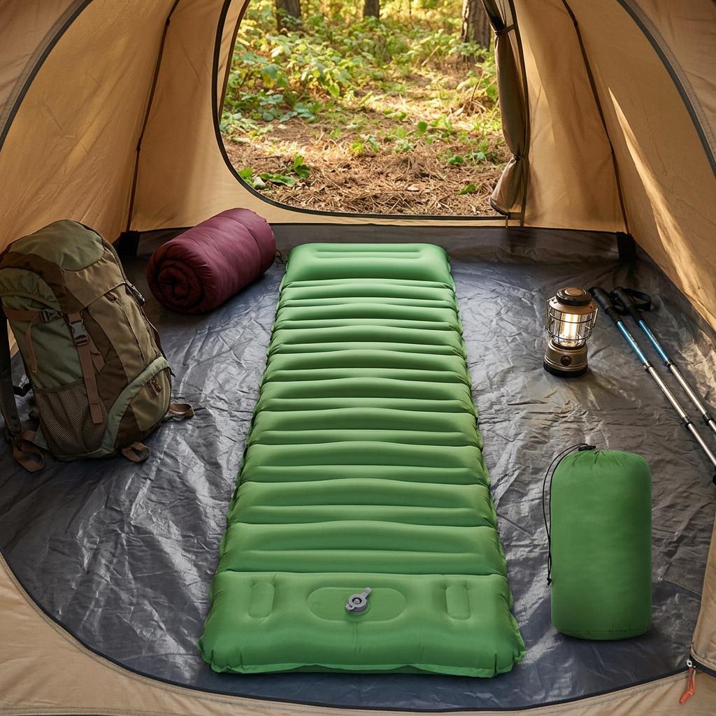 Lightweight Portable Self-Inflating Folding Air Bed Pillow Top Automatic Inflatable Moistureproof Camping Hiking&Outdoor Mat