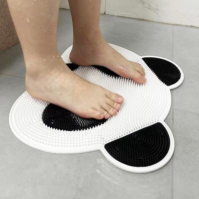Panda Silicone Massage Pad Bathroom Anti-skid Pad Shower Back Rub Bath Tool Foot Wash Dead Skin Removal Shower Room Floor Mat