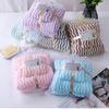 Soft Coral Fleece Striped Towel - Absorbent, Lint-Free, Skin-Friendly & Antibacterial