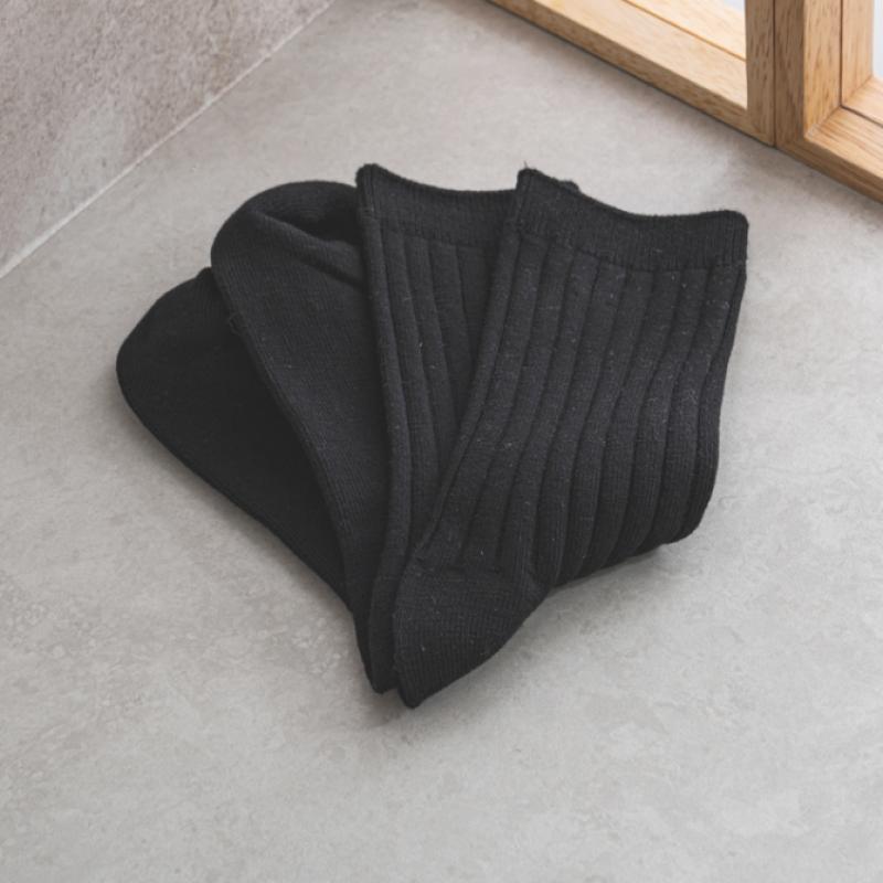 Monfoot Women S Wide Ribbed Long Neck SockS Black