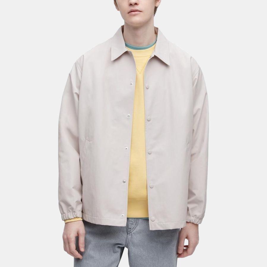 Uniqlo SS23 Solid Color Shirt Collar Thick Jacket Men Jackets Light-Beige 456986-30