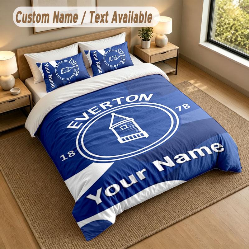 Sengetøjssæt 1 Dynebetræk 2 Pudebetræk Everton FC Print Blødt Sengetøj Soveværelse Indretning