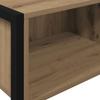 Side Table with Storage Industrial Style Oak Finish 100 x 36 x 75 cm