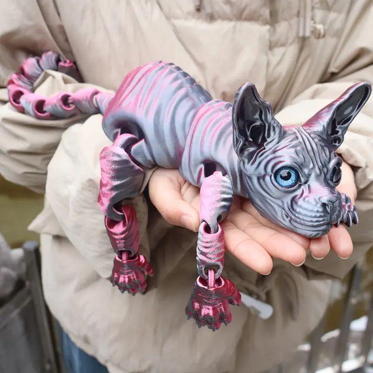 Home Decoration 50Cm3D Printing Sphinx Cat Animal Toy Realistic Hairless Doll Articulated Cat Plush Toy Cat Enthusiastcollection