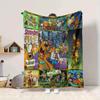 1Pc Scoobydoo Mystery Adventure Flannel Blanket, Soft And Comfortable, Casual Warm, Camping Travel, Christmas, Halloween Xmas Gift L1401