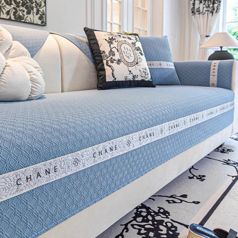 

Коврик для дивана из шенилла в светло-кремовом стиле, универсальный, нескользящий, на все времена, полотенце для дивана, чехол для подушки для дивана, полотенце 70x70