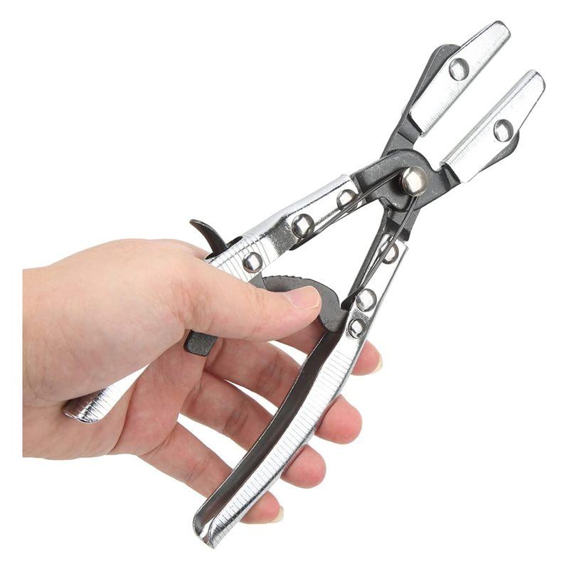 ABWR-Hose Clamp Pliers For Automotive And Machine Maintenance, 10-Inch Universal Hose Pinch Off Plier With Ratcheting Jaws