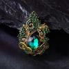 European and American Retro Crystal Glass Brooch, Elegant and Classy Alloy Rhinestone Brooch, High-End Dress Accessory Pin