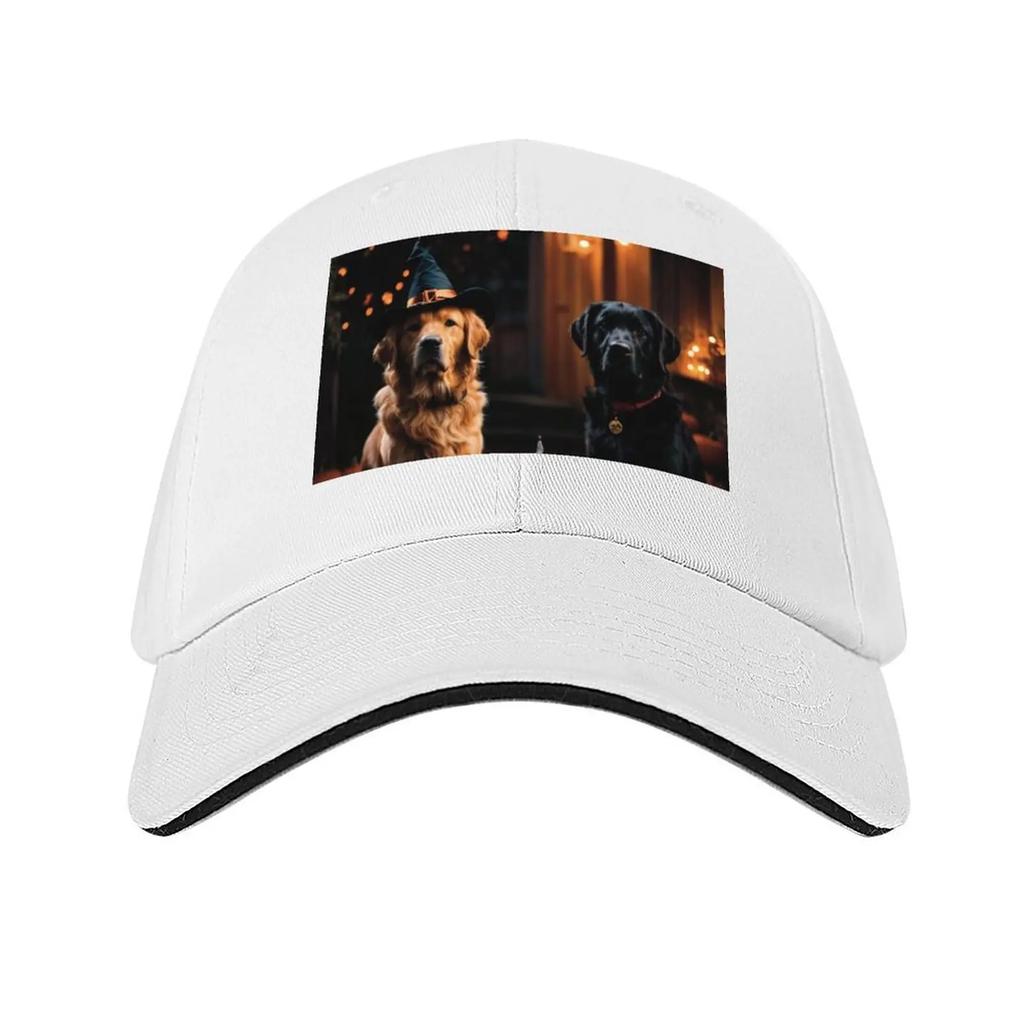 Halloween Dogs Golden Retriever and Black Labrador Baseball Cap Custom Cap Hat Man For The Sun Big Size Hat Mens Caps Womens