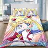 Ensemble de literie Anime Sailor Moon Housse de couette 100% Microfibre Convient aux enfants et aux adultes Ensemble 2/3 pièces Housse de couette Anime