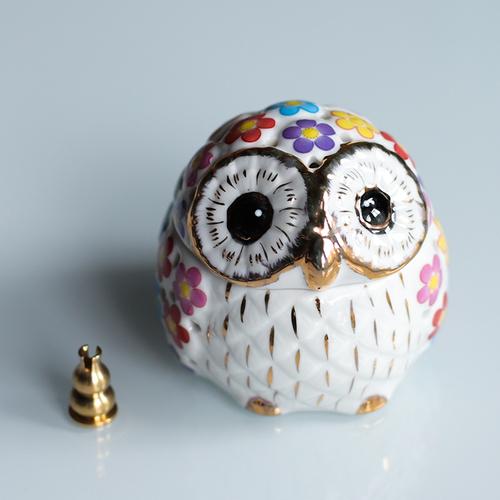 

Ароматерапевтическая печь в виде милой совы в японском стиле, простое украшение для домашнего офиса, керамическая курильница из агарового дерева