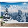 Tapestry Winter Landscape Forest Snowy Mountain