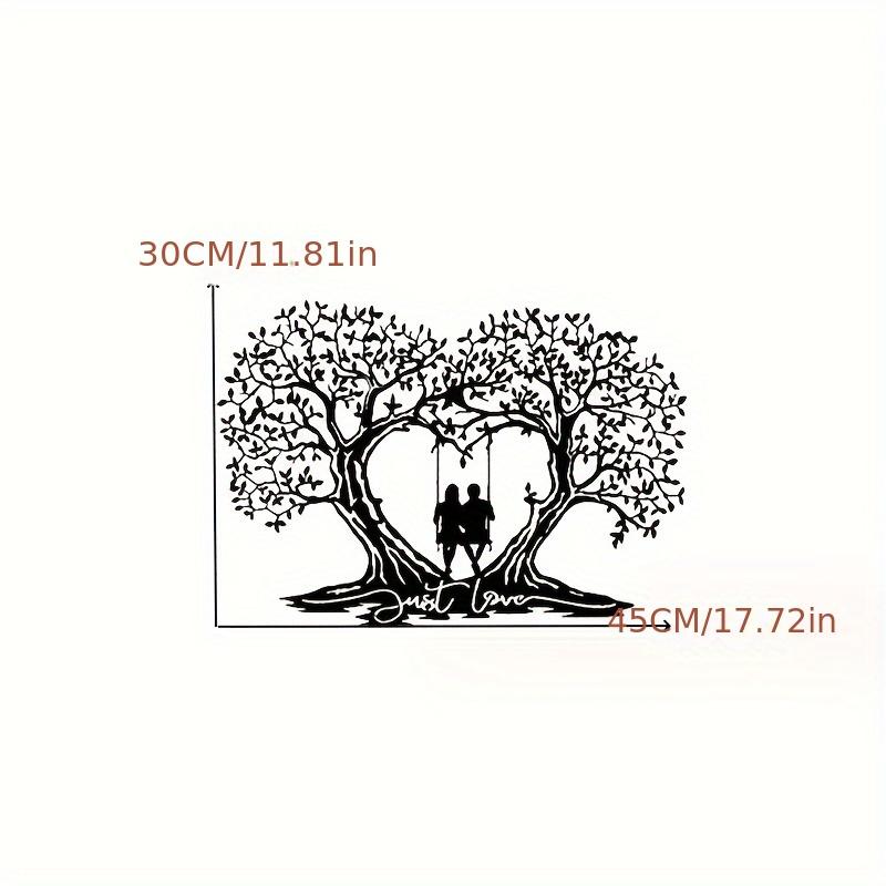 1pc Love Tree Metal Wall Art Silhouette Home Decor Sticker Painting Halloween Christmas New Year Gift