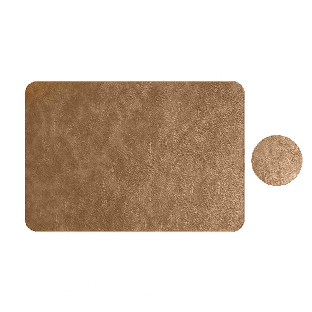 Easy To Clean Placemats Faux Leather Placemats Waterproof Faux Leather Placemat Coaster Set for Dining Table Heat Insulation