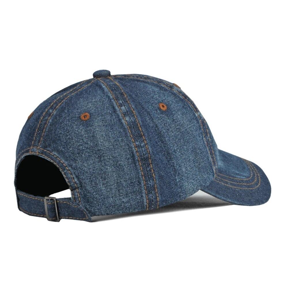 Streetwear Sky Blue Denim Baseball Cap High Quality Vintage Trucker Caps For Men Snapback Hip Hop Women Hat Bones Masculinos