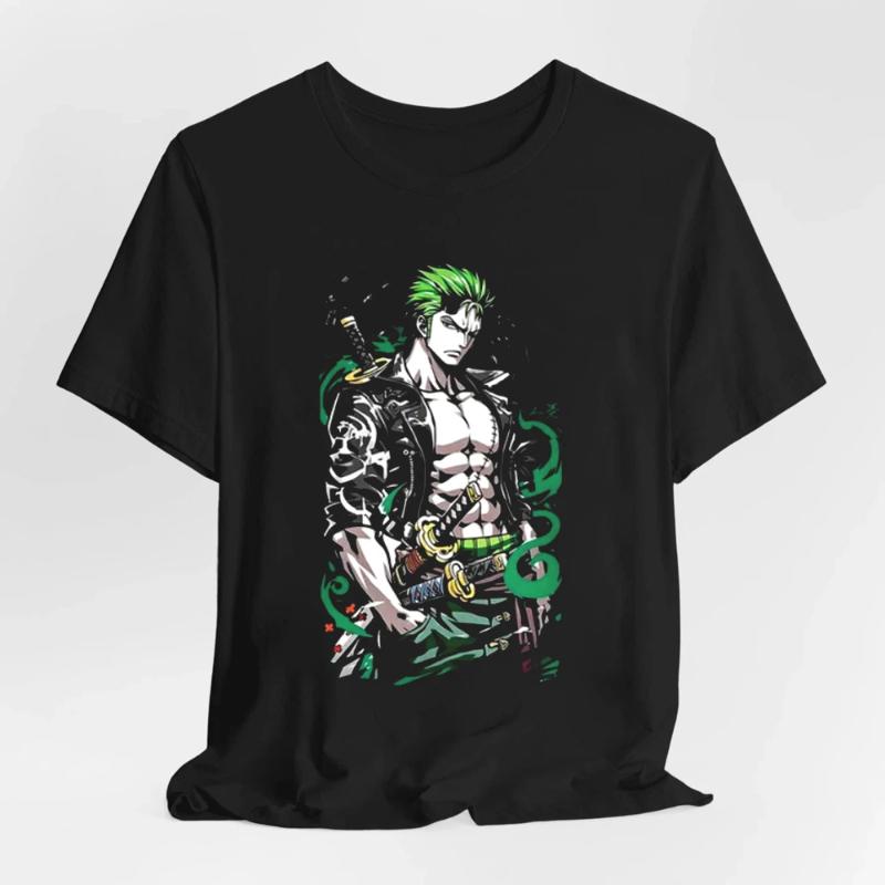 One Piece Anime T-Shirt für Herren mit Aufdruck von Roronoa Zoro, Jungen, Kindern, Harajuku, Kurzarm, Luffy-T-Shirt, Bekleidung