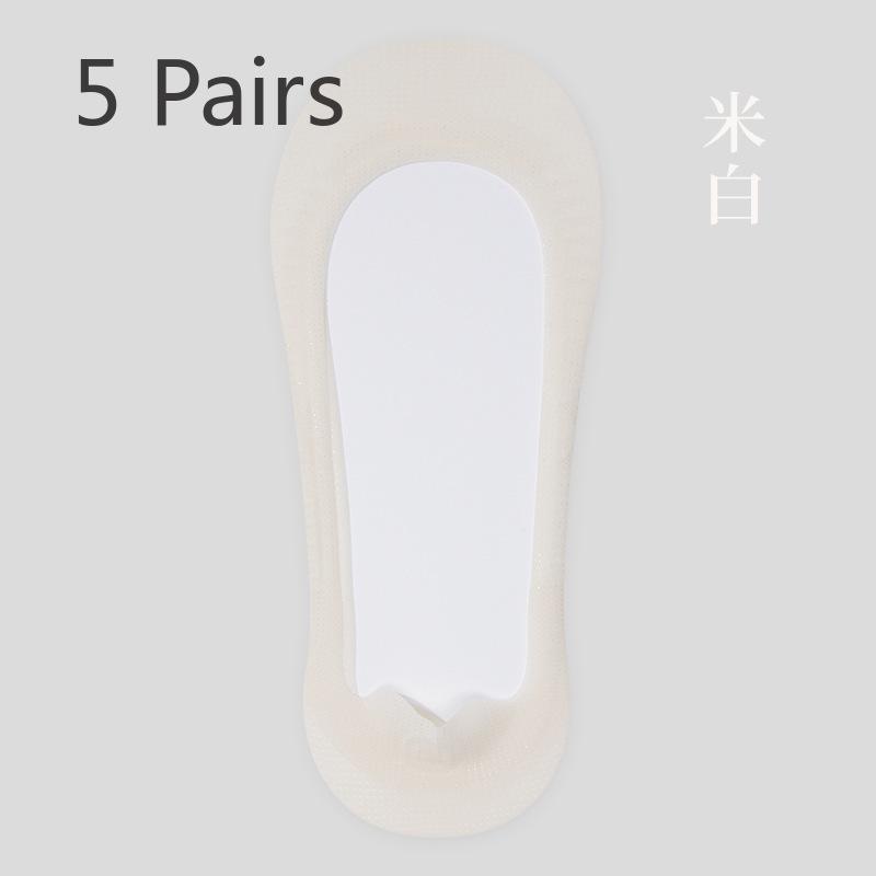 

5 пар летних ультратонких невидимых носков-лодочек женские хлопковые носки 5a антибактериальные прозрачные носки из ледяного шелка дышащие 5 Pairs шампанского