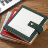 (Logo Can Be Engraved) Square Pocket Notebook, Buckle Notepad, Blank/lined/grid Inner Pages, Leather Business Ledger, Student Memo