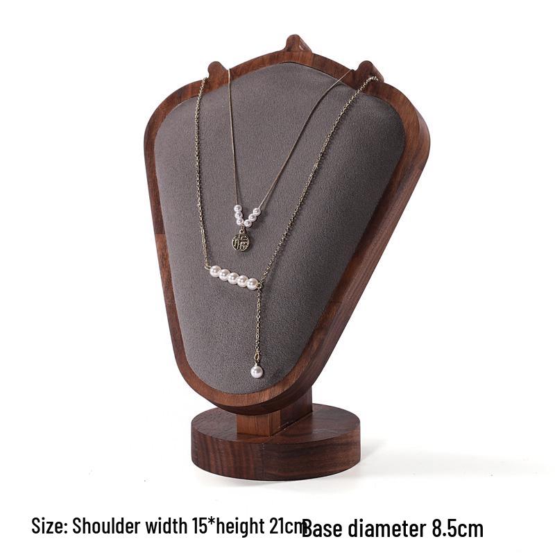 Walnut Wood Necklace Display Stand for Jewelry Store