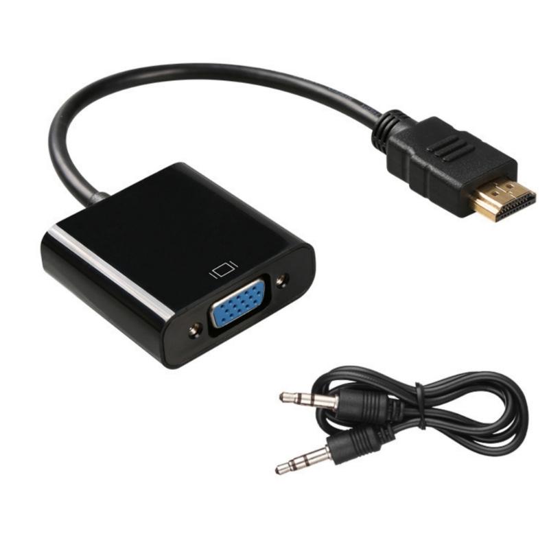 1080P HDMIs Male to VGA Female Converter HDMIs to VGA Adapter with Audios Support for Video and Gaming For PC TV Laptop