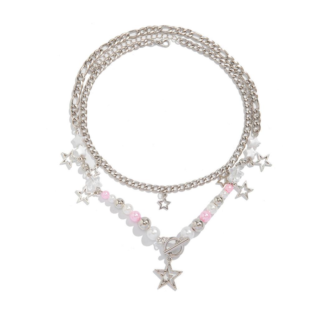 Chic Star Charm Necklace Star Chain Necklace Star Pendant Necklace Beaded Necklace Neck Jewelry for Different Styles