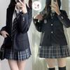 QOOLY Schuluniform, Cosplay-Mode für Frauen, Perfekt für den Arbeitsweg, Abschlussfeiern und Einschulungszeremonien, Schwarz, Größe 2XL