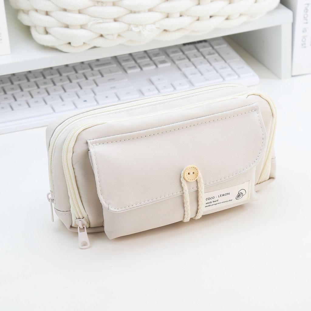 Japanese Style Cotton Rope Pencil Case - Large Capacity for Junior & Senior High School Students