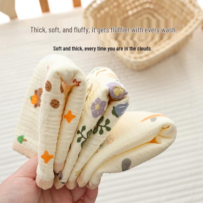 Four-Layer Pure Cotton Baby Crepe Towel: Class A Gauze Face Washer