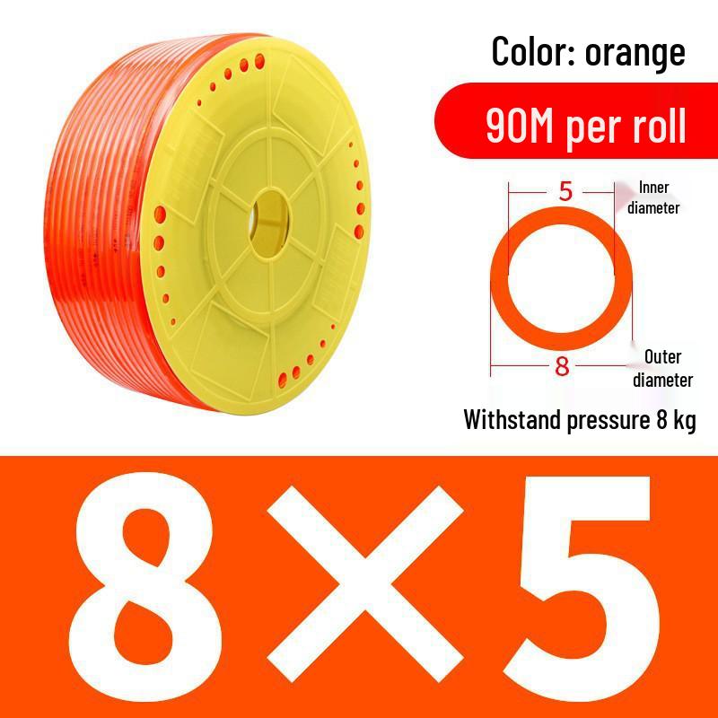 Pressure-Resistant Explosion-Proof PU Air Hose - Flexible, High-Pressure Air Pump Compressor Hose, Transparent Pneumatic, 6MM/12MM.