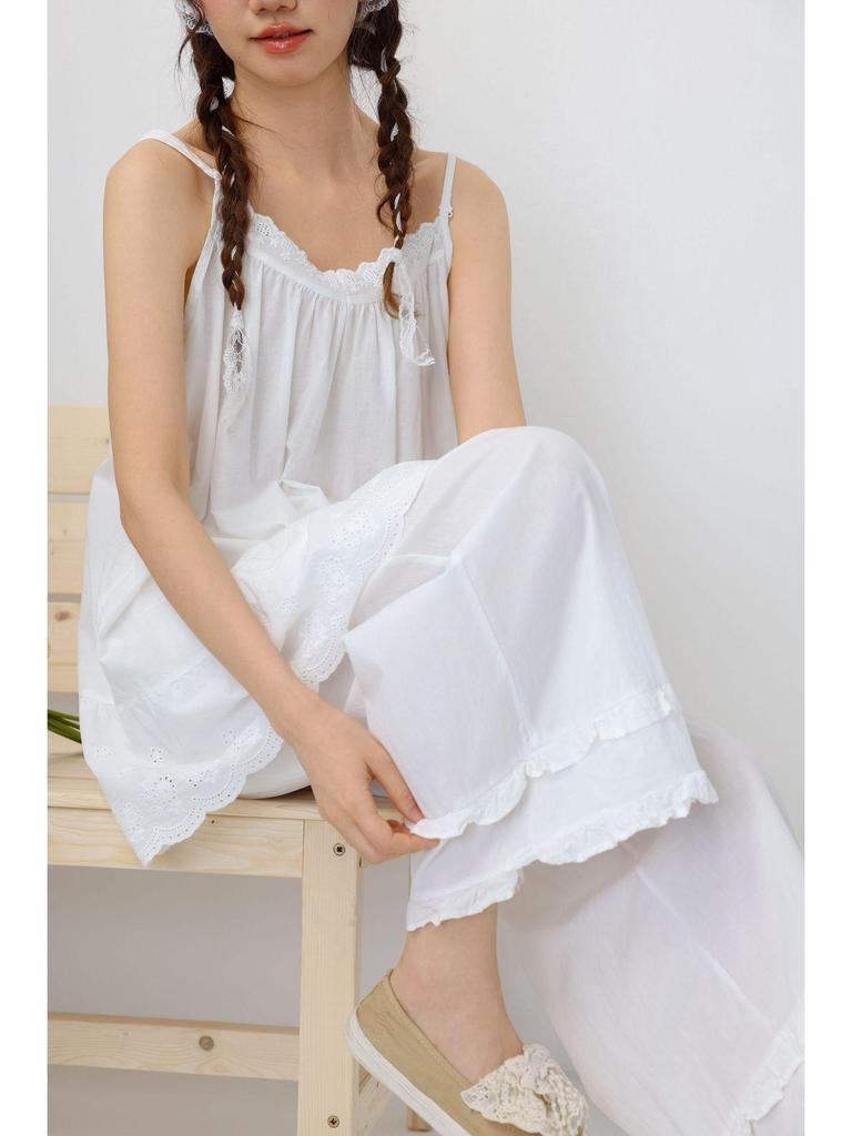 Neues Koreanisches Damen Baumwoll-Stickerei Lagen-Camisole-Weste - Frühling/Sommer Japanischer Stil Lockerer Schnitt.