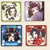 Cartoon Anime Mo Dao Zu Shi Square Tinplate Badge Wei Wuxian Lan Wangji Grandmaster of Demonic Cosplay Brooch Pins Collectibles