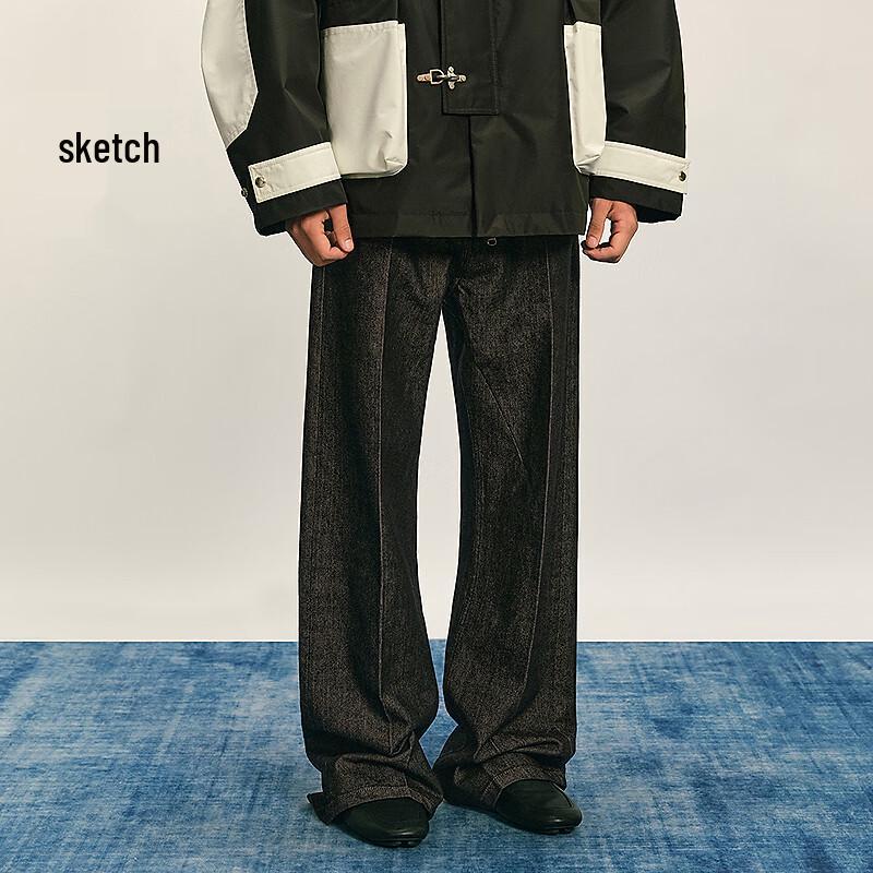 CROQUIS Men's 2025 Autumn Loose Wide-Leg Denim Jeans