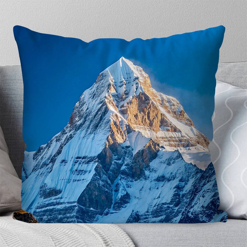 Colorful Snow Mountain Pillow Case Fashion Square Pillowcase Bedroom Sofa Room Ins Decoration Leisure