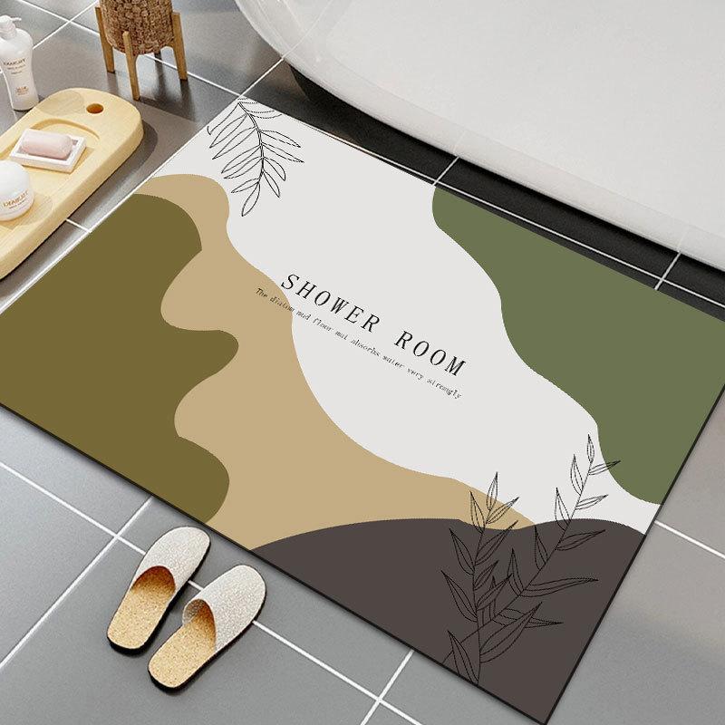 PVC Mat Bathroom Door Mat Absorbent Door Mat Bathroom Anti Slip Foot Mat Quick Drying Floor Mat