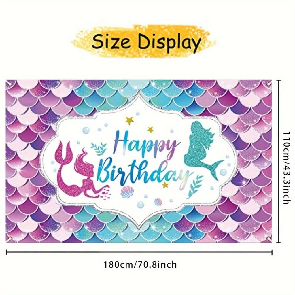 2D Plane 1 Piece of Mermaid-themed Birthday Banner Highly Suitable for Indoor/outdoor Use for Decoration