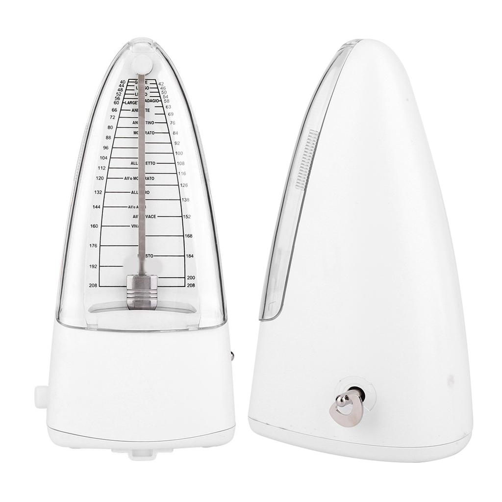 Mechanical Metronome Guitar Piano Drum Instrument Bullet Type Metronome(White)