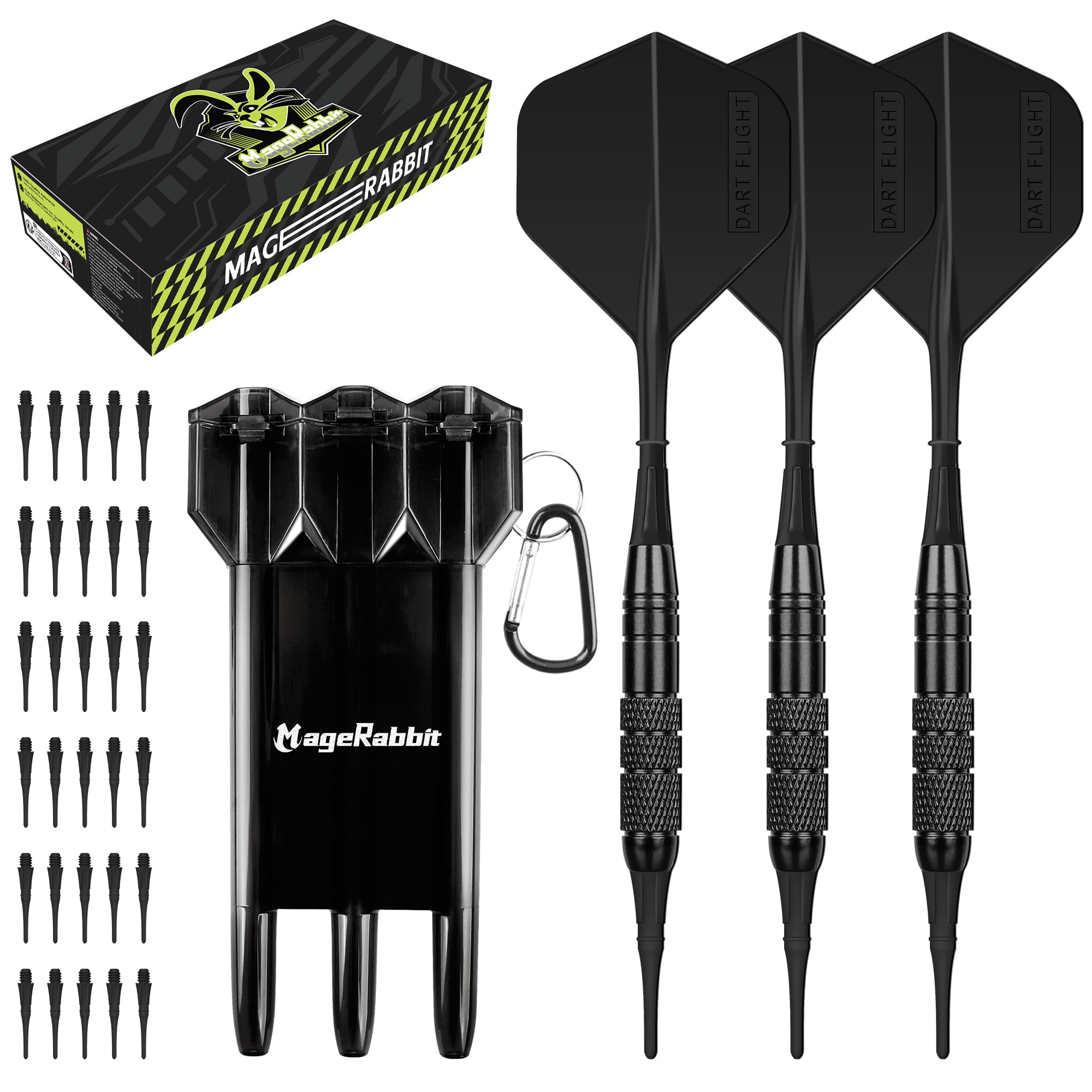 

MageRabbit 3 Copper Darts and 30 Soft Tip Darts, Black Box, Beginner s (Black)