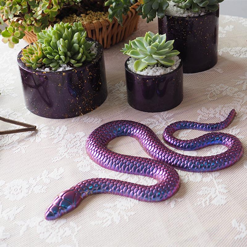 Diy Crystal Drip Rubber Large Cobra Mirror Silicone Mould Decorative Ornaments Snake Mould