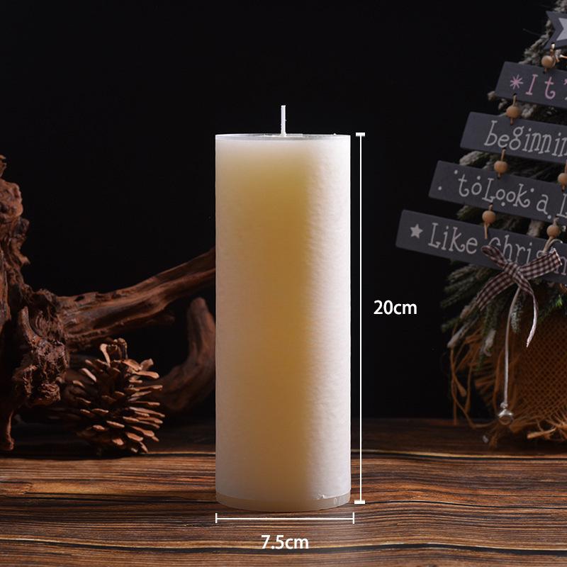 Classic Ivory Smokeless White Cylindrical Wedding Candles for Home and Restaurant Decor - Free Shipping