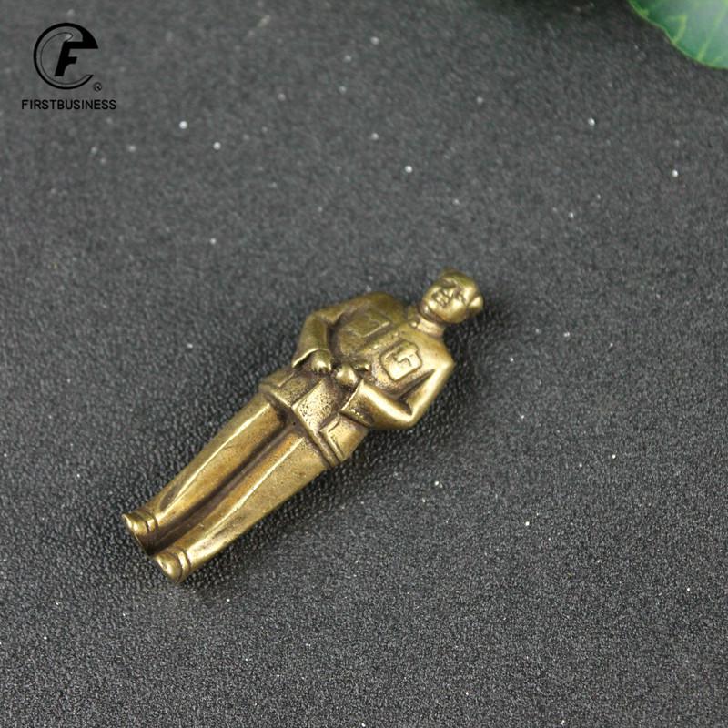 Pure Copper Crafts Chairman Red Leader Mao Ze Dong Figurine Living Room Decor Car Ornaments Home Furnishings Decoration Keychain