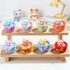 5Pcs Multicolors Basket Cat Animal Miniatures Resin Ornaments DIY Fairy Garden Decoration Moss Terrarium Micro Landscape
