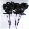 10pcs/Set Artificial Black Rose Bouquet Halloween Home Simulation Black Rose Fake Flower Wedding Par