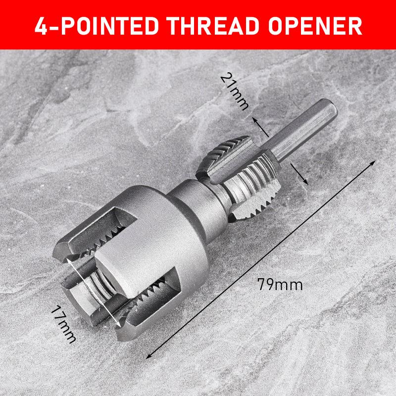4/6 Point PPR Water Pipe Thread Opener Tools 2 in 1 Inner Outer Pipes Thread Opener Detachable PVC Water Pipe Threading Tool