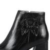 Autumn Winter Women's Ankle Boots Square Toe Winter Shoes Sweet Flower Black Red Handmade Short Boot Ladies Shoes Large Size 45