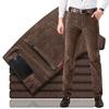 Podzimní a zimní lehké sametové kalhoty s rovnými nohavicemi, slim fit, elastické, pro střední věk, business, všestranné, zimní, pánské, ležérní kalhoty