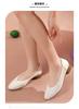 [Cowhide] Simple Chinese style single shoe with hollowed out thick heel, comfortable casual women's leather shoes, elegant wedding shoes