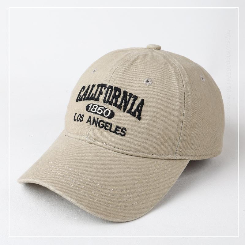 New Hat Japanese Trend Wide Brim Versatile Washed Baseball Cap Men's Korean Version Embroidered Letter Cap Women